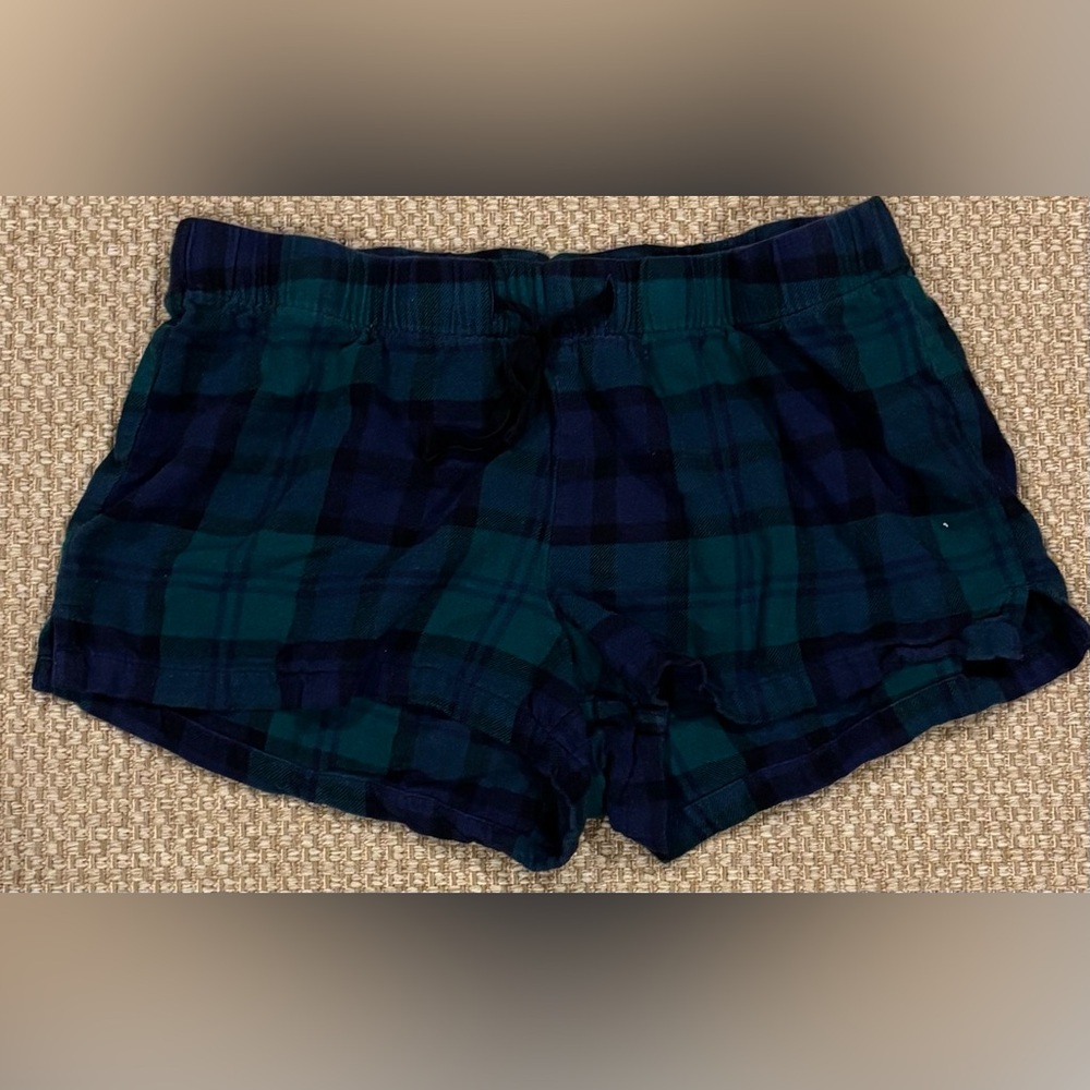 Old Navy Plaid Pajama Shorts - Green and Blue